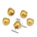Detailed size view of irregular gold stainless steel beads measuring 5mm by 4.5mm - Style E / Gold