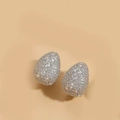 Waterdrop-shaped pear earrings in silver finish with micro-pave sparkling cubic zirconia - White Gold Plated Large Waterdrop