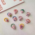 Set of 10 cute cartoon rabbit and pig hair ties for girls with soft elastic bands - Big Eyed Carrot (18#) / 10 Pieces Pack