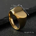 Minimalist gold heart signet ring in titanium steel, 1.5x1.7cm size, weight 10.3g - US 6 / Heart / Gold