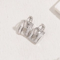 Silberne rechteckige Ohrringe mit Zirkon-Inlay und sicherem Klick-Verschluss - Silber Quadrat