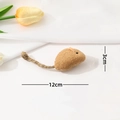 Brown plush cat toy mouse with 12cm jute tail length and 3cm height dimensions - No. 2 Catnip Mouse