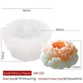 Witte hibiscus bloem siliconen mal met voltooide kaars van 68x70x47mm grootte - Kleine Hibiscus ZW-325 / Mal 68x70x47mm