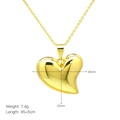 Detail view of heart pendant with 26mm size and 45cm chain length specifications - Full Heart Style (DN240705-A)
