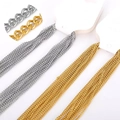 Detailed macro view of 45cm gold and silver Cuban chain links for DIY jewelry making - 2mm Cuban Chain (40+5cm)