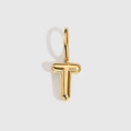 Elegant 14K gold plated bubble letter T pendant charm for DIY necklace and bracelet - Letter T / Gold