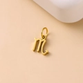 Polished gold Scorpio zodiac pendant made of durable stainless steel for DIY jewelry - Scorpio / Gold