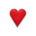 Broche créative cœur en émail rouge avec cadre en métal argenté sur fond blanc - Motif de Cœur(QHXZ1053)