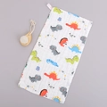 Soft six-layer cotton baby washcloth with colorful dinosaur prints and soft grooming brush - 25x50cm / Dinosaur