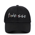 Black canvas baseball cap featuring white Finesse embroidery with colored dots - Adjustable / Black