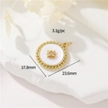 Golden round pendant with white mother of pearl and star, 17.8mm jewelry accessory - Star Style