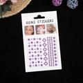 Autocollants de strass violets foncés pour visage et ongles aux formes variées - Gemmes Violettes (Carré/Diamant/Cercle)