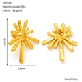 Details zu 18k vergoldeten 304 Edelstahl-Ohrsteckern mit Maßen von 31mm x 25mm - Gold (SE008G)