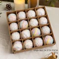 16-pack pastel pink and blue Christmas ball ornaments set in kraft gift box - Macaron 6cm Balls [Set of 16]