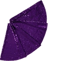 Sparkling purple sequin Christmas tree skirt with reflective finish on white background - 60CM / Purple