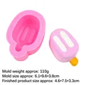 Pink popsicle silicone mold for candles and chocolate including size and weight specs - Vertical Stripe Design (3#B1135) / Pink