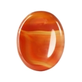 Pierre d'inquiétude ovale en cornaline rouge avec couches naturelles et fini poli - Agate rouge / 45*35*8mm