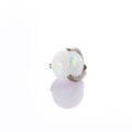 Piercing-Schmuck aus Titan mit runder weißer Opal-Kugel und silbernem Finish - Weiß (3#-OP17)