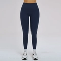Dark blue high-waisted seamless yoga pants with lifting effect for athletic wear - S / Navy Blue