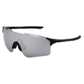 Lunettes sport avec verres miroirs argentés et monture de cyclisme noire - Noir Blanc Mercure