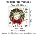 Christmas snowflake wreath wall sticker 30x30cm Merry Christmas glass window decor - 30x30cm