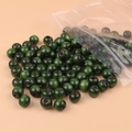 Perle rotonde in legno di acero verde scuro con fori grandi per creazione gioielli - Verde Scuro