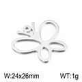Ciondolo farfalla a farfalla in acciaio inossidabile argento, 24x26mm e peso di 1g - Farfalla cava colore acciaio grande (KLJ2392-Z) / 24*26mm / Color Acciaio