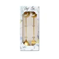 Golden 304 stainless steel dessert spoon and fork set with star moon handle art - Gold Moon Star Spoon Fork 2pcs Set