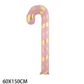 Ballon géant en aluminium en forme de sucre d'orge rayé rose et or, 60x150cm, déco Noël - Sucre d'orge de Noël géant rose
