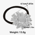 Tableau des tailles de l'élastique marguerite avec dimensions et poids de 13g inclus - Argenté