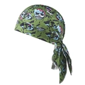 Army green camo bandana cap with colorful skull prints for outdoor cycling and sports - Skull Pattern No.9