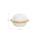Minimalistische Keramik-UFO-Vase mit weißer Glasur und goldenem Dekorationsring - Kleine UFO-Vase