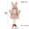 Pink plush angel doll with long bunny ears and golden wings for Christmas tree decor - Pink