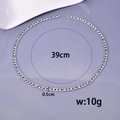 Collana Figaro in acciaio inossidabile argento da uomo, lunghezza 39 cm e larghezza 0,5 cm - Figaro Laterale 3+1