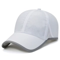 Berretto da baseball bianco ad asciugatura rapida con bordo grigio e rete traspirante - Regolabile (56-60cm) / Bianco