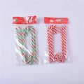 12er-Set rote, weiße und grüne Zuckerstangen aus Acryl als Weihnachtsbaumschmuck - Groß / Beutelverpackung / Rot & Weiß