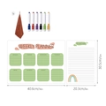 Detailed set of magnetic weekly planner and to-do list with 6 markers and dimensions - CT826 (Fresh Green)