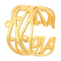 Artistic gold hollowed ring featuring irregular flowing lines and spherical ornaments - Irregular Art Style (Z-094)