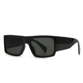 Modern black square frame sunglasses with dark lenses for women, stylish street wear style - C1 Black Frame Grey Lens