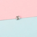 Close-up of heart-shaped stainless steel pendant base with circular textures - Steel Color Single Loop (Heart)