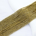 Macro shot of 2mm faceted golden beads on white background for DIY jewelry making - 2mm (Approx. 210 Beads per Strand) / Gold
