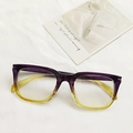 Retro square glasses frame with transparent purple to yellow gradient lenses - Gradient Purple Yellow / Purple & Yellow