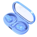 X18 OWS open-ear wireless sports earbuds in vibrant blue with transparent charging case - Transparent Blue