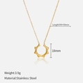 Golden stainless steel necklace featuring a vintage sun pendant on white background - 390+50mm / Irregular Sun Pendant