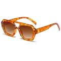 Vintage tortoiseshell aviator sunglasses with brown gradient lenses and double bridge - Tortoise Frame Gradient Brown Lens