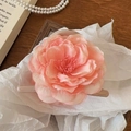 French style 3D gradient pink peony flower hair claw clip for elegant hairstyles - Hair Claw / Powder Pink
