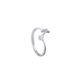 Adjustable silver letter A open ring with sparkling crystal accents for women - Letter K