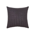 Vierkante donkergrijze kussenhoes met kabelgebreid patroon en blinde ritssluiting - 45*45cm (Zonder kern) / Donkergrijs kabelbreisel