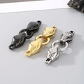 Snake head metal clasps in black, gold, and silver for DIY jewelry necklace making - Double Snake / Gold