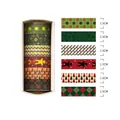 Set di nastri adesivi washi natalizi con motivi dorati di fiocchi e alberi - Stile 2 (Griglia Omino di Pan di Zenzero)